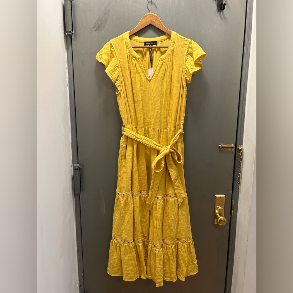 NWT Catherine Malandrino cotton gauze midi dress with pockets size XL
